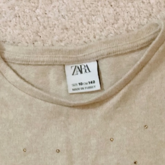 Zara Soft, Puff-sleeved Sweater with Embellishments, sz 10 - Picture 2 of 4